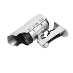 Solar Powered Dummy Fake CCTV Security Camera with Flashing LED Light for Indoor Outdoor Surveillance