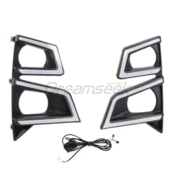 LED DRL Daytime Running Light For Isuzu D-max Dmax 2019-2022 Front Fog Lamp w/ Sequential Dynamic Turn Signal Auto Accessories