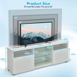 GOFLAME TV Stand Modern Entertainment Center Media Console Table for 65 inch TV