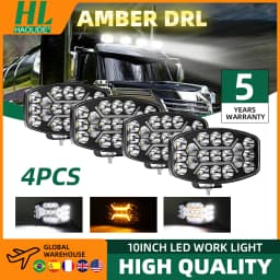 HAOLIDE 10INCH FULL LED SPOT LIGHT PLUS AMBER WHITE DRL 12V 24V Jumbo Oval TRUCK VAN SPIDER 3500K 6500K