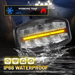 HAOLIDE 10INCH FULL LED SPOT LIGHT PLUS AMBER WHITE DRL 12V 24V Jumbo Oval TRUCK VAN SPIDER 3500K 6500K