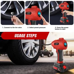 DayPlus Tire Inflator Portable Air Compressor, 180PSI Handheld Air Pump with Digital Pressure Gauge for Cars, Motorcycles, Bikes