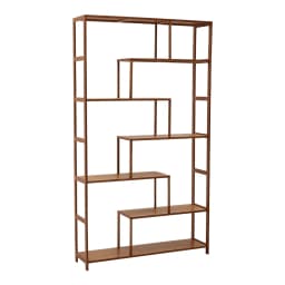 7-Tier  Staggered Bookcase, Modern Freestanding Wooden Bookcase Display Stand,99cm W x 25.3cm D x 175cm H
