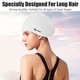 Elastic Silicon Swimming Caps For Men And Women, Rubber, Waterproof, Protect Ears, Long Hair