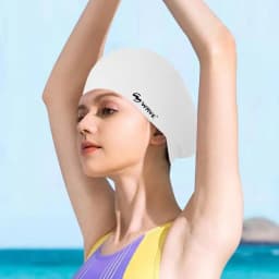 Elastic Silicon Swimming Caps For Men And Women, Rubber, Waterproof, Protect Ears, Long Hair