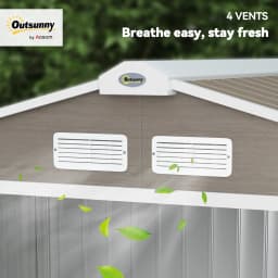 Outsunny 7 X 4ft Garden Shed Storage with Locking Door and Foundation Kit, Light Brown