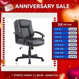 HOMCOM Faux Leather Home Office Chair Mid Back Desk Chair with Arms Light Grey