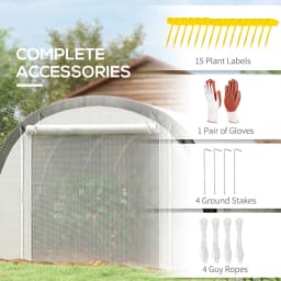 6 X 3(m) Upgraded Polytunnel Greenhouse W/ Mesh Door & Windows, 15 Plant Labels