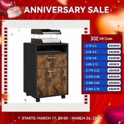 HOMCOM 60cm Filing Cabinet with Drawers and Open Shelf, Black