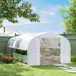 6 X 3 X 2m Polytunnel Greenhouse Garden Tunnel with Roll-Up Sidewalls, Mesh Door
