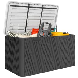 380L Garden Storage Box Waterproof Outdoor Storage Box with Lockable Lid