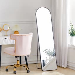 【Lifeideas】Black 150/160cm Modern Arched Wall Freestanding Floor Mirror