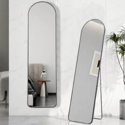 【Lifeideas】Black 150/160cm Modern Arched Wall Freestanding Floor Mirror