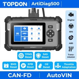 TOPDON ArtiDiag500 Car Diagnostic Tools OBD2 Scanner Engine/ABS/SRS/Transmission Automotive Tool OBD2 Code Reader Free Update