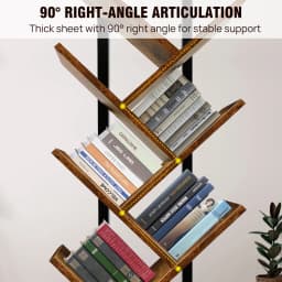 BRIEFNESS 9-Tier Tree Bookshelf,Floor Standing Bookcase,Tree Shaped Book Shelves,Display Storage Shelving Units Storage Rack