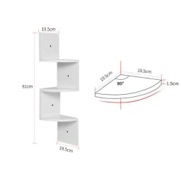 Voltsify Wooden Zigzag Floating Corner Shelves Multi-Tier White