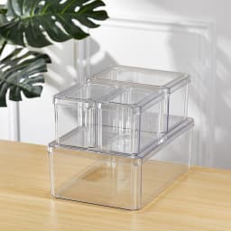 【Lifeideas】4Pcs Transparent Refrigerator Storage Organizer Boxes Set