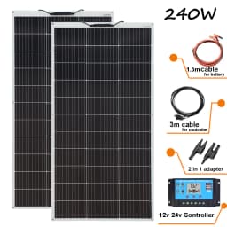 Solar Panel Kit OR Solar Panels Module Photovoltaic solar cell power 120W 240W for 12V/24V Battery charger Camping Wholesale