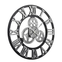 Livingandhome 58cm Industrial Large Retro Silent Wall Clock for Home Decor