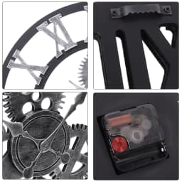 Livingandhome 58cm Industrial Large Retro Silent Wall Clock for Home Decor