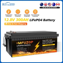 DATOUBOSS 12V 300Ah LiFePO4 Battery Integrated 200A BMS 8000+ Cycles Lithium Battery Max 3840W Power Perfect for Solar