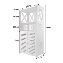 BRIEFNESS Bathroom cabinet White floor standing cabinet with double doors and 3 shelves Storage cabinet Storage cabinet