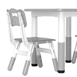 AIYAPLAY Kids Table and Chair Set, 3 Pcs Height Adjustable Set with 2 Chairs, Easy to Wipe Arts & Crafts Table - Grey