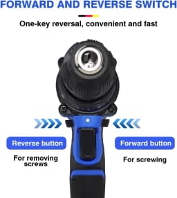 21V Cordless Power Drill,Handheld Screwdriver Drill Set with 25+1 Torque Setting,1.5AH Li-ion Battery&Fast Charger