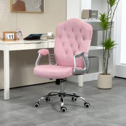Vinsetto Home Office Chair with Adjustable Height Tilt Function Pink