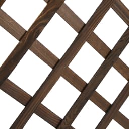 Garden Wooden Pine Trough Planter W/ Topped Trellis Climbing Plants, Carbonized