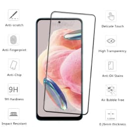 4PCS For Redmi Note 12 4G Glass Xiaomi Redmi Note 12 4G Tempered Glass Full Cover Glue Screen Protector Redmi Note 12 4G Glass