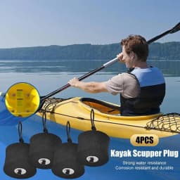 Scupper Plugs 4 Pieces Drain Holes Stopper With Lanyard Boat Water Control EVA Holes Stopper Bung For Dinghy Replacement Part