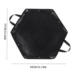 Hexagonal Fire Pit Fireproof Mat Foldable Firewood Bag Ember Mat Heat Resistant Fireproof Pad with Hanger Ear for Camp Grass BBQ