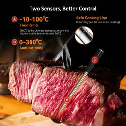 INKBIRD WiFi Meat Thermometer, 5mm Ultra Thin Probe, Bluetooth 5.4, 26 Preset Menus, IP67 Waterproof, Perfect for BBQ Meat Party