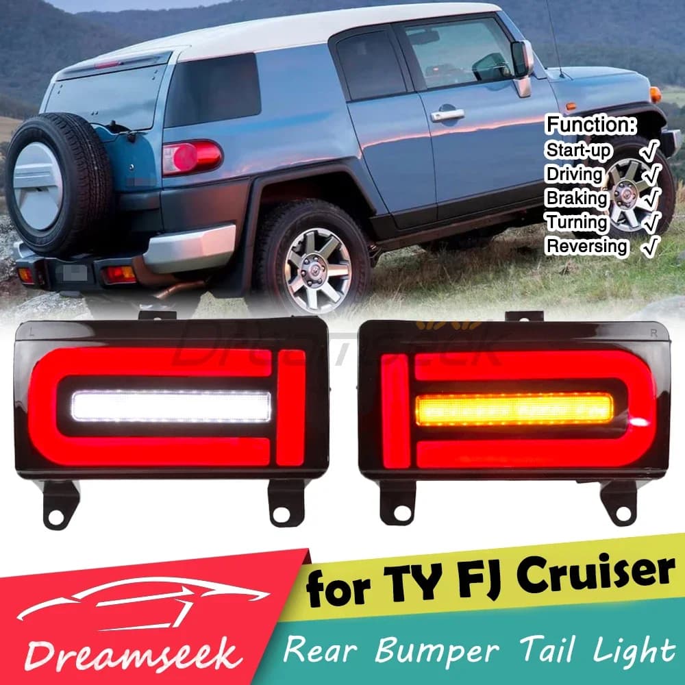 LED Reflector Rear Brake Bumper Tail Light For Toyota FJ Cruiser 2007-2022 Reversing Driving Lamp With Turn Signal Taillight L+R