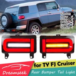LED Reflector Rear Brake Bumper Tail Light For Toyota FJ Cruiser 2007-2022 Reversing Driving Lamp With Turn Signal Taillight L+R