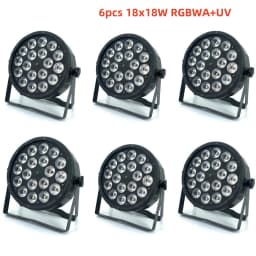6pcs/LED Par 12x18W RGBWA UV HOT Light 12x12W /7X12W /7x18W RGBWA UV 6in1 LED DJ Wash Light Stage Lighting Dj Party Disco