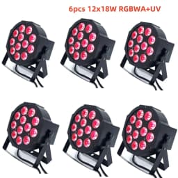 6pcs/LED Par 12x18W RGBWA UV HOT Light 12x12W /7X12W /7x18W RGBWA UV 6in1 LED DJ Wash Light Stage Lighting Dj Party Disco