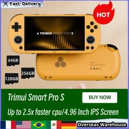 Trimui Smart Pro S Handheld Game Console 4.96'' IPS Screen Linux System Joystick RGB Lighting Retro Video Game Smartpros Gifts