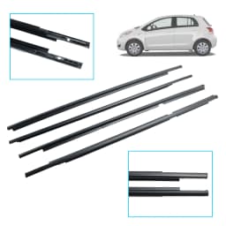 4pcs Outer Door Glass Weatherstrip Moulding for Toyota Yaris Vitz 2005-2010