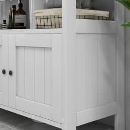 kleankin Bathroom Pedestal Under Sink Cabinet with Storage Shelves, Door, White