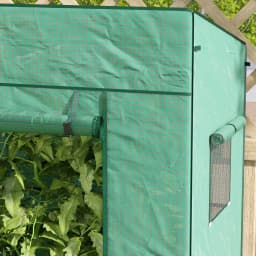 Lean-To Greenhouse Portable Walk-In Tomato Growhouse W/ Roll-Up Door, Green