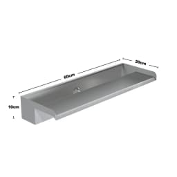60cm Back Entry Stainless Steel Water Blade, 60cm W x 20cm D x 10cm H