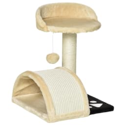PawHut Cat Tree Scratching Scratcher Post Kitten Activity Centre Climber Hanging Ball