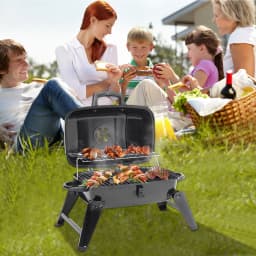 Voltsify Portable Charcoal Grill BBQ for Outdoor Patio, 68cm W X 34cm D X 36cm H