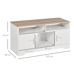 HOMCOM Home Office 42" TV Stand Storage Unit w/ Cabinets Shelves Living Room