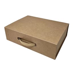 Wholesale Luxury Natural Kraft Folding Magnetic Presentation Gift Box With Carry Handle
