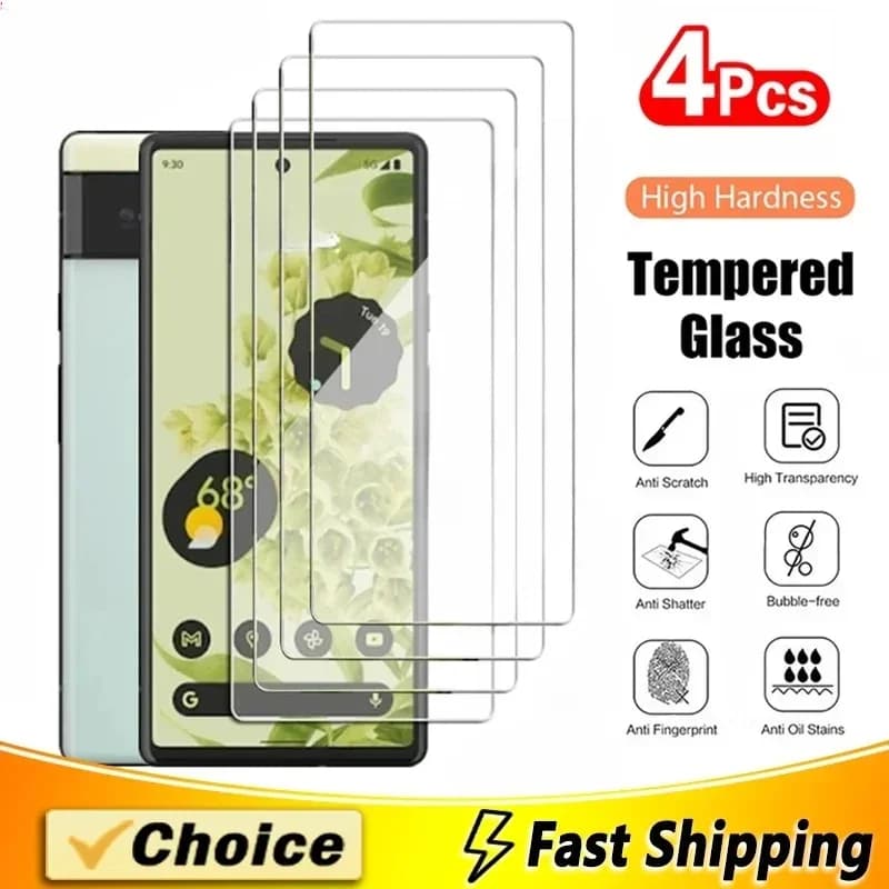 4Pcs HD Glass For Google Pixel 6 5 4A 4G 5A 5G 4 4 XL 3 3A XL Premium Tempered Glass Screen Protectors Protective Film