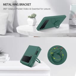 For Galaxy Z Flip 5 4 3 Case Shockproof Armor Magnet Ring Kickstand Bracket Back Cover Case For Samsung Galaxy Z Flip 6 5G Cases