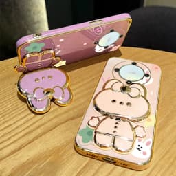 X9 A B Flower Strap Rabbit Makeup Mirror Phone Holder Case On For Huawei Honor X9A X9B Magic 5 Lite HonorX9a Girl Woman Cover
